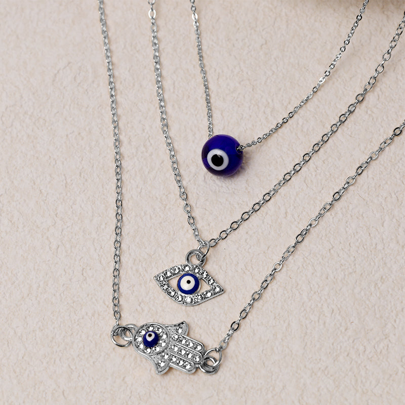 Nimara Ritual Evil Eye Hamsa Symbol Blessing Luck Chain Necklace Pendant