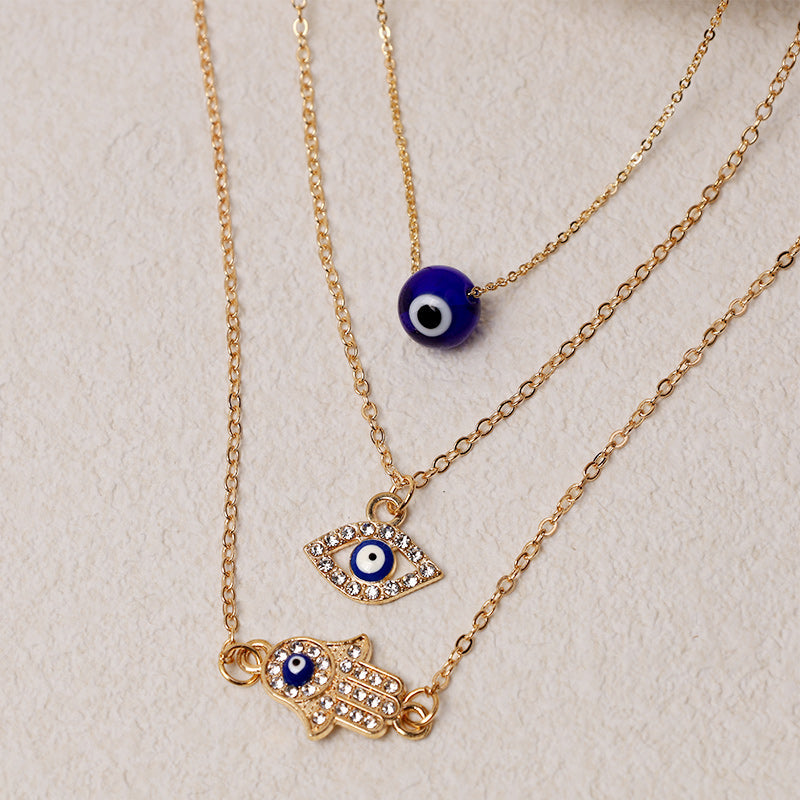 Nimara Ritual Evil Eye Hamsa Symbol Blessing Luck Chain Necklace Pendant