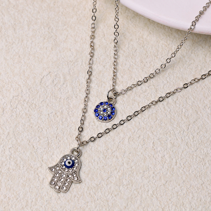 Nimara Ritual Evil Eye Hamsa Symbol Blessing Luck Chain Necklace Pendant