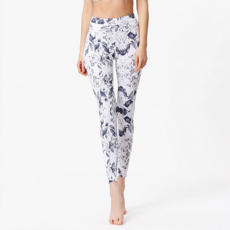 Nimara Ritual Flowers Leaves Print Pants Sports Fitness Yoga Leggings Women's Yoga Pants