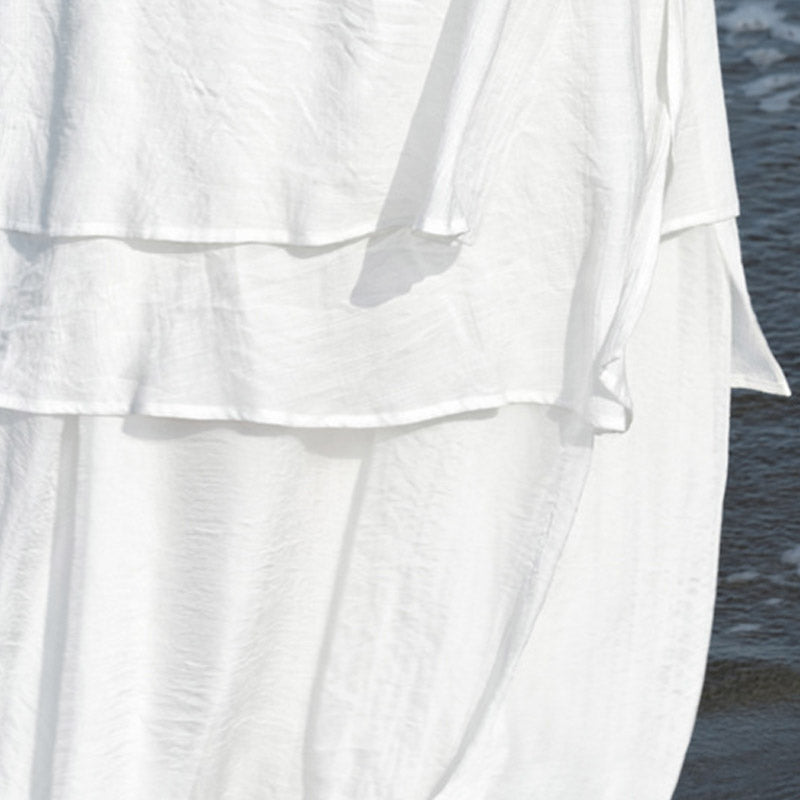 Nimara Ritual 2Pcs White Tai Chi Meditation Yoga Zen Cotton Linen Clothing Top Pants Women's Set