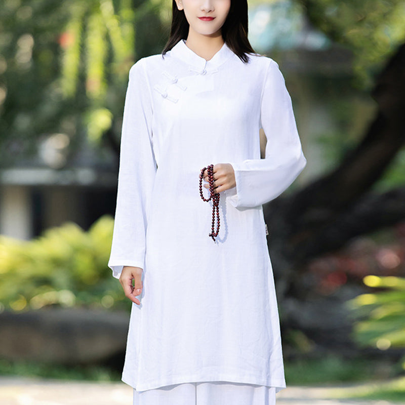 Nimara Ritual 2Pcs Plain Long Sleeve Zen Yoga Clothing Meditation Clothing Top Pants Women's Set