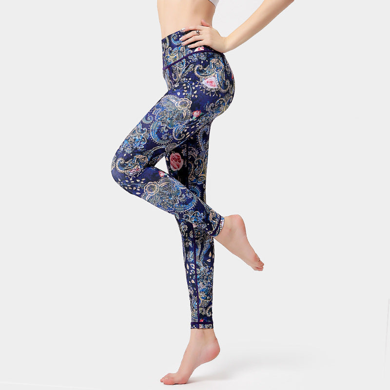Nimara Ritual Flowers Leaves Birds Print Pants Sports Fitness Yoga Dance Leggings Women's Yoga Pants