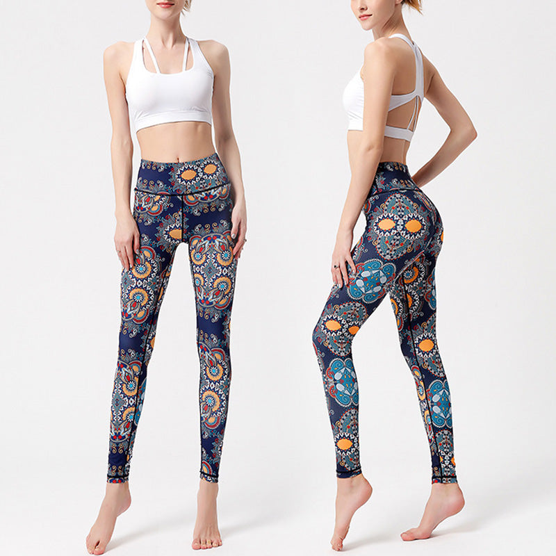 Nimara Ritual Flowers Leaves Birds Print Pants Sports Fitness Yoga Dance Leggings Women's Yoga Pants
