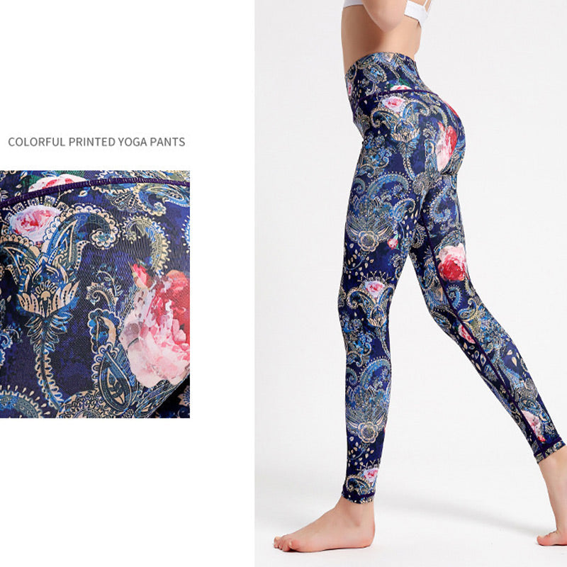 Nimara Ritual Flowers Leaves Birds Print Pants Sports Fitness Yoga Dance Leggings Women's Yoga Pants