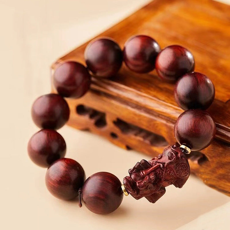 Nimara Ritual Small Leaf Red Sandalwood PiXiu Protection Bracelet