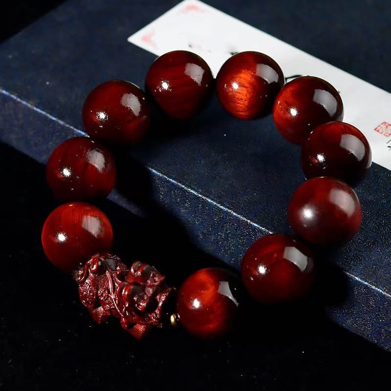 Nimara Ritual Small Leaf Red Sandalwood PiXiu Protection Bracelet
