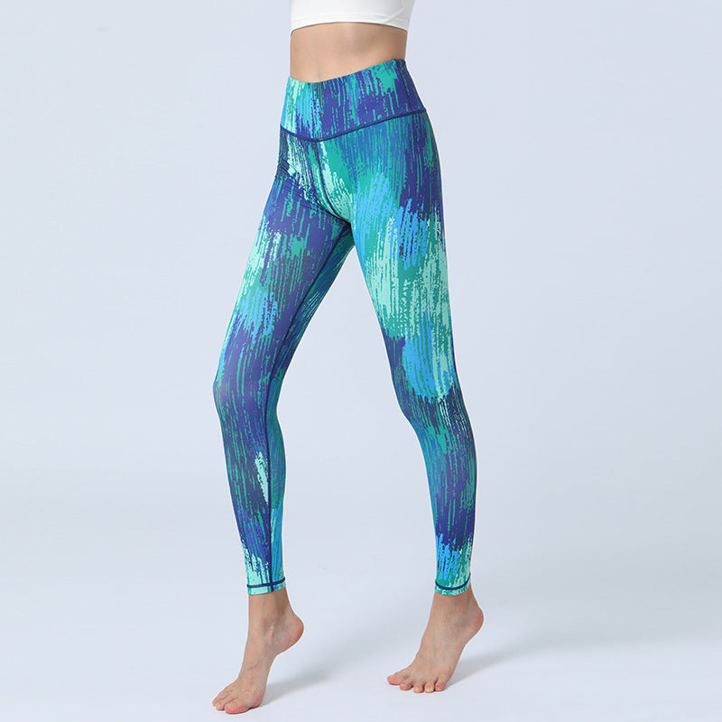 Nimara Ritual Leaves Print Pants Sports Fitness Yoga High Waist Leggings Women's Yoga Pants