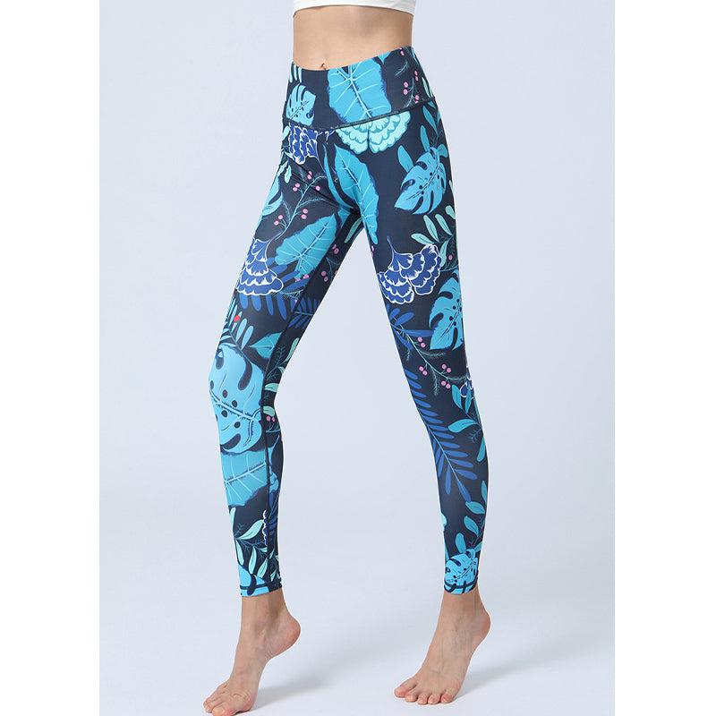 Nimara Ritual Leaves Print Pants Sports Fitness Yoga High Waist Leggings Women's Yoga Pants