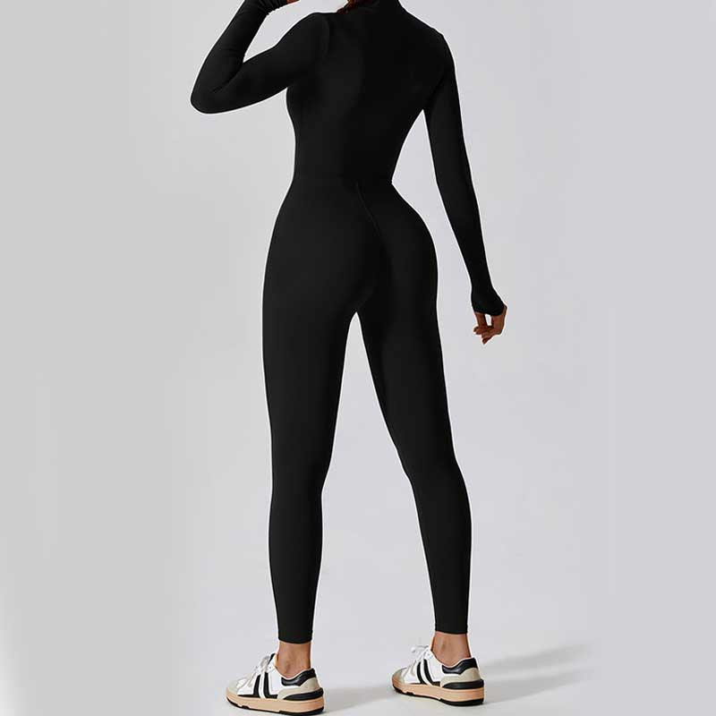 Nimara Ritual Women Zipper Long Sleeve Shapewear Jumpsuit Sports Fitness Yoga Bodysuit