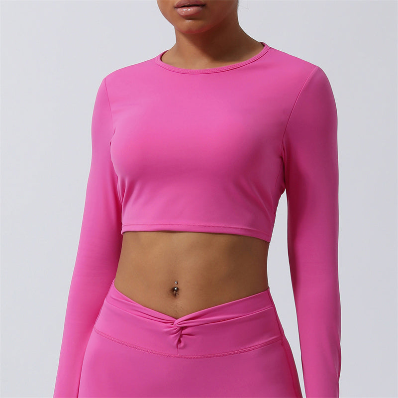 Nimara Ritual Women Workout Long Sleeve Crisscross Backless Top Tee Leggings Sports Fitness Yoga Outfit