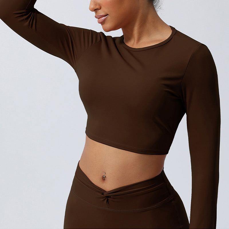 Nimara Ritual Women Workout Long Sleeve Crisscross Backless Top Tee Leggings Sports Fitness Yoga Outfit