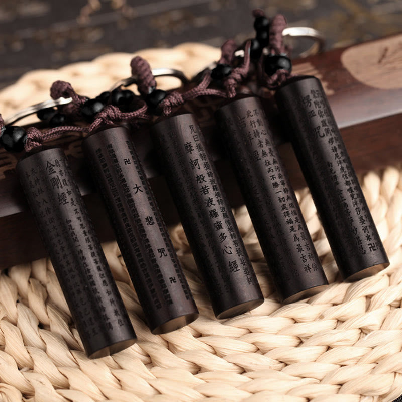 Nimara Ritual Tibet Ebony Heart Sutra Peace Key Chain