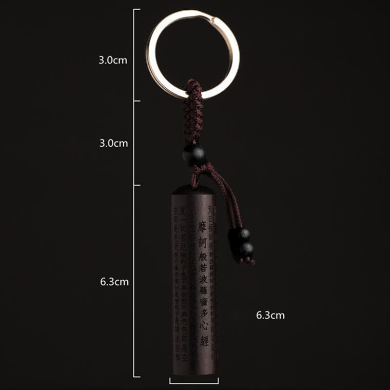 Nimara Ritual Tibet Ebony Heart Sutra Peace Key Chain