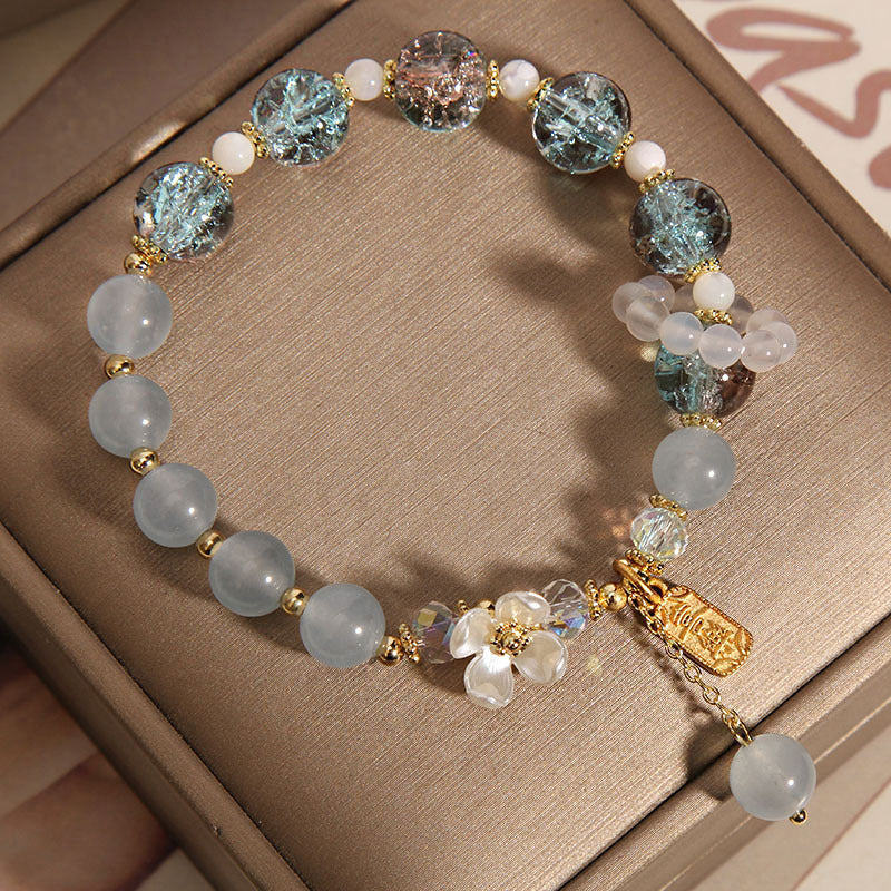 Nimara Ritual "Wishing You Healing and Grace" Blue Chalcedony Bracelet Includes Gift Message Card
