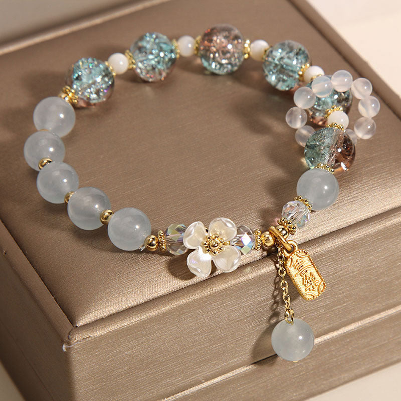 Nimara Ritual "Wishing You Healing and Grace" Blue Chalcedony Bracelet Includes Gift Message Card