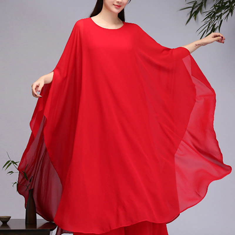 Nimara Ritual Simple Pattern Midi Dress Wide Leg Pants Meditation Spiritual Zen Practice Yoga Dance Clothing