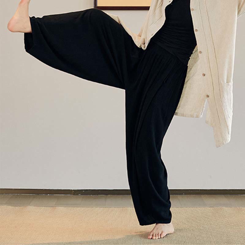Nimara Ritual Plain Long Sleeve Coat Jacket Top Wide Leg Pants Zen Tai Chi Yoga Meditation Clothing