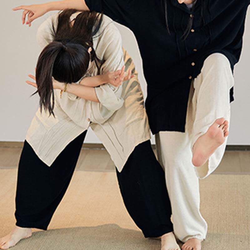 Nimara Ritual Plain Long Sleeve Coat Jacket Top Wide Leg Pants Zen Tai Chi Yoga Meditation Clothing