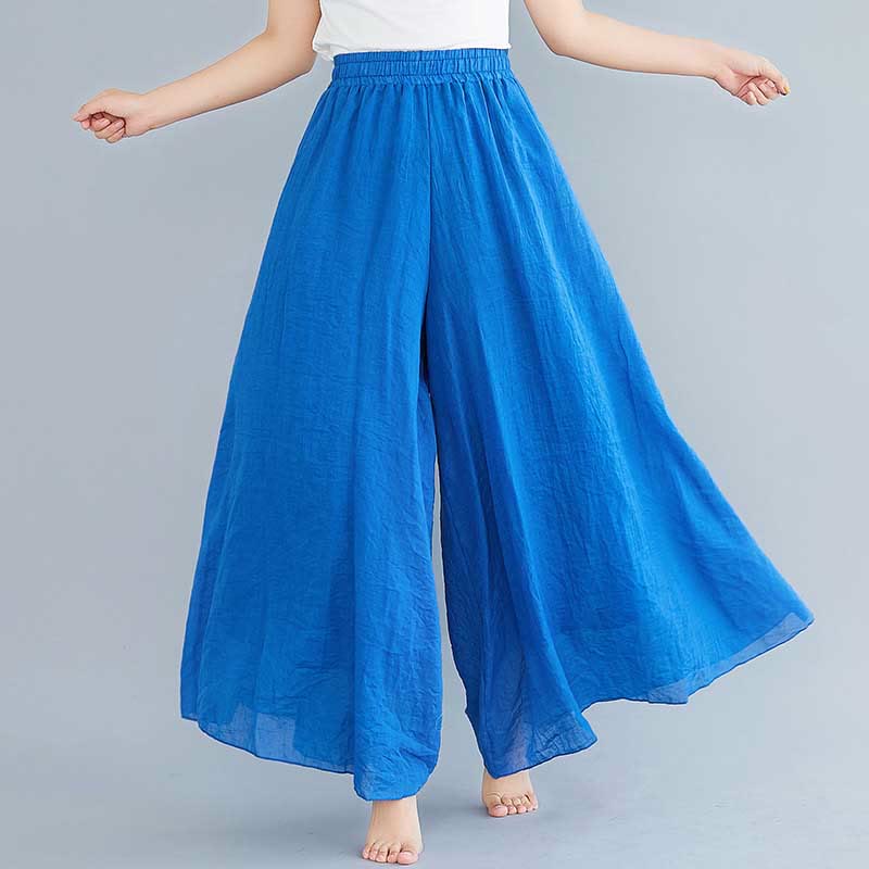 Nimara Ritual Women Casual Loose Cotton Linen Wide Leg Pants For Yoga Dance