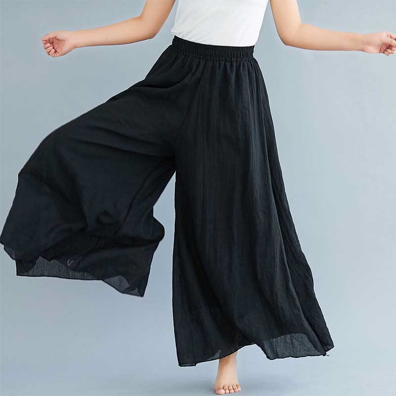 Nimara Ritual Women Casual Loose Cotton Linen Wide Leg Pants For Yoga Dance