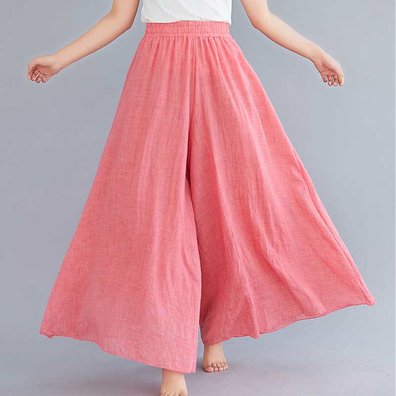 Nimara Ritual Women Casual Loose Cotton Linen Wide Leg Pants For Yoga Dance