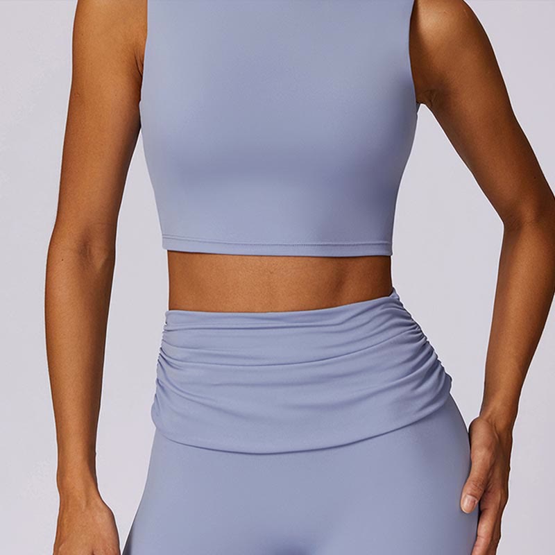Nimara Ritual Sleeveless Backless Strap Tank Top Bra Flared Pants Sports Fitness Yoga