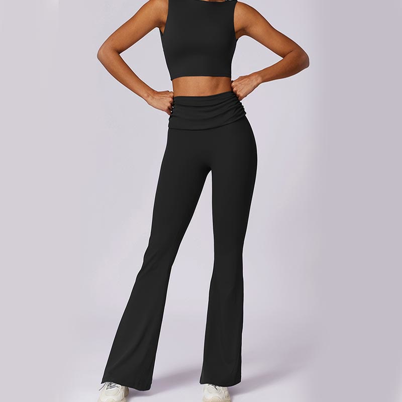 Nimara Ritual Sleeveless Backless Strap Tank Top Bra Flared Pants Sports Fitness Yoga
