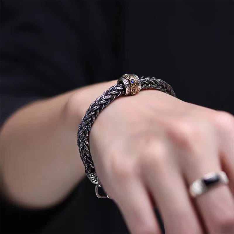 Nimara Ritual Tibetan Twisted Design Copper Wealth Buckle Rotatable Bracelet