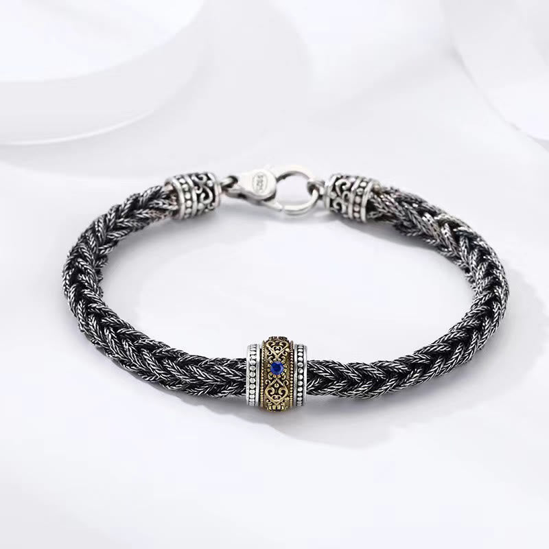 Nimara Ritual Tibetan Twisted Design Copper Wealth Buckle Rotatable Bracelet