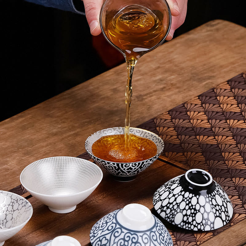 Nimara Ritual Tibet Pattern Fu Character Ceramic Teacup Kung Fu Tea Cups 55ml