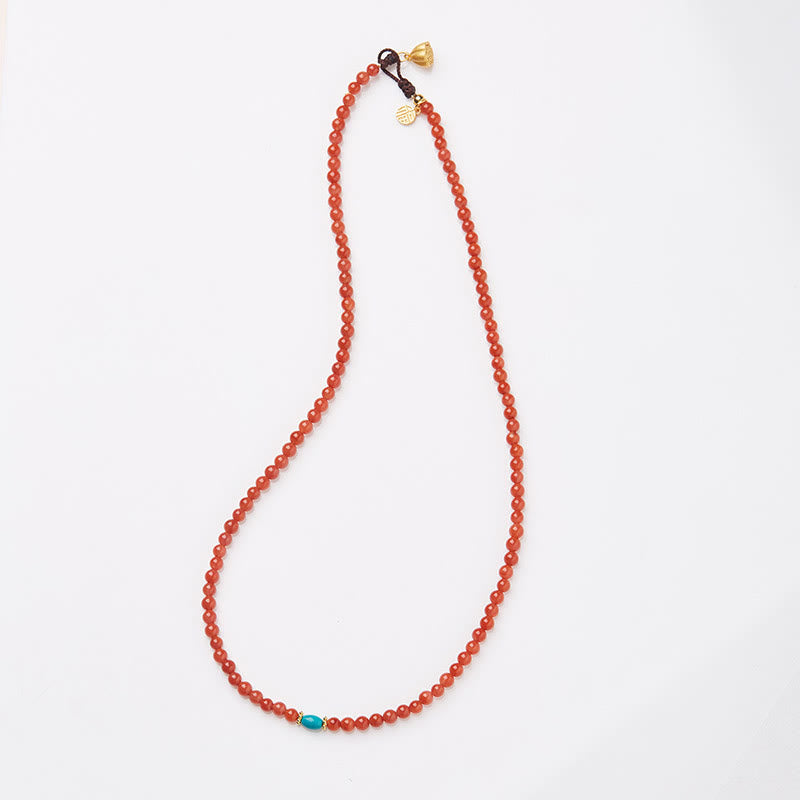 Nimara Ritual 925 Sterling Silver Plated Gold Natural Red Agate Turquoise Confidence Bracelet Necklace Pendant Ring Set