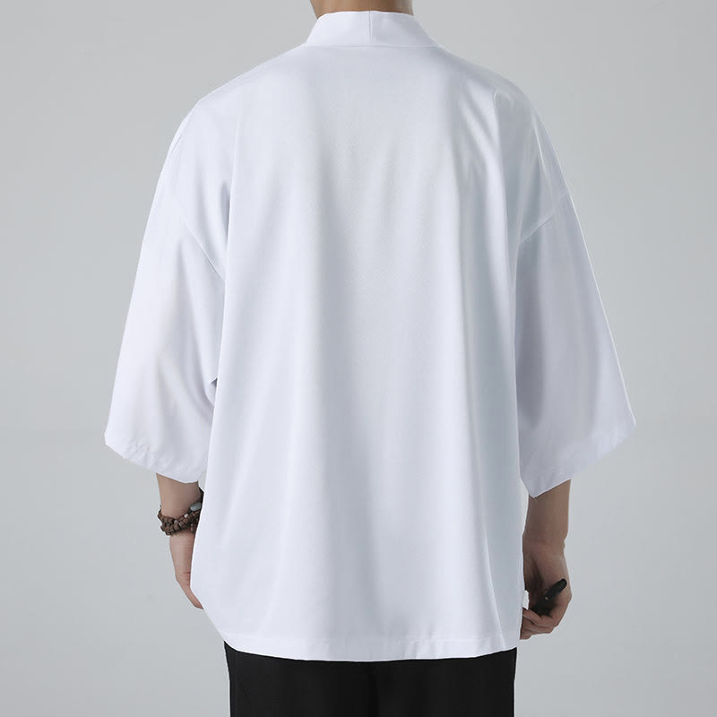 Nimara Ritual Solid Color Open Front Jacket Men's Kimono