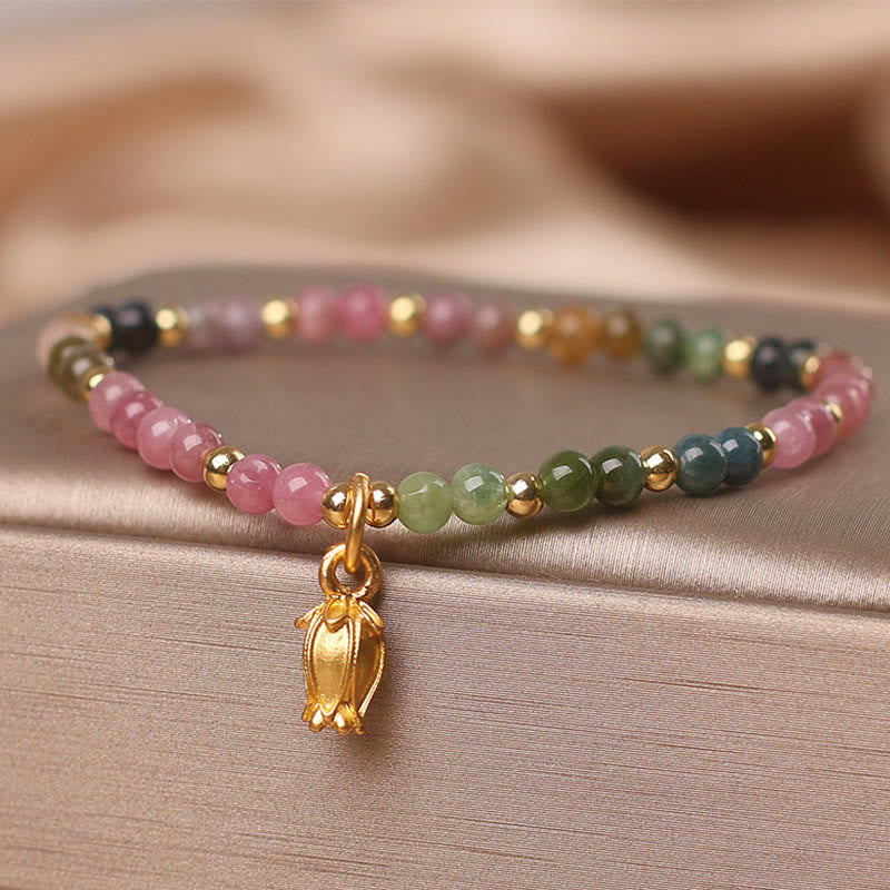 Nimara Ritual Colorful Tourmaline Flowers Positive Bracelet