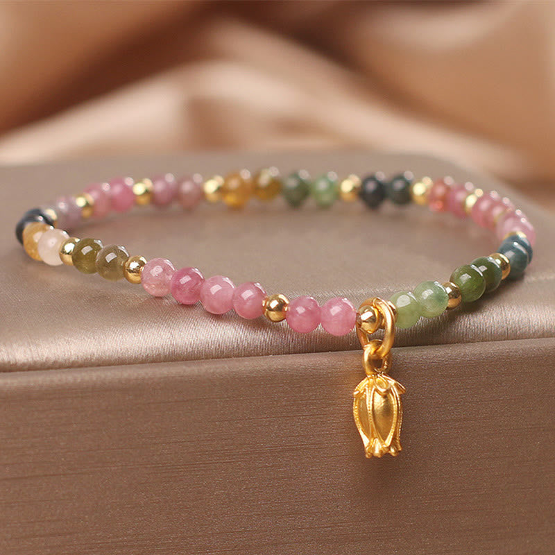 Nimara Ritual Colorful Tourmaline Flowers Positive Bracelet