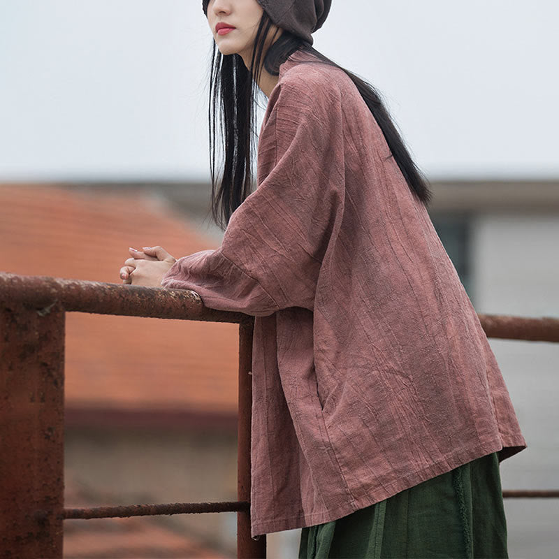 Nimara Ritual Tie Dye Lace-up Design Coat Zen Meditation Open Front Top Jacket