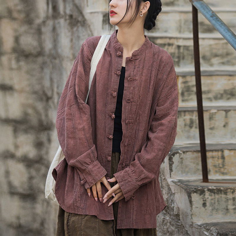 Nimara Ritual Tie Dye Frog-Button Long Sleeve Zen Meditation Open Front Jacket