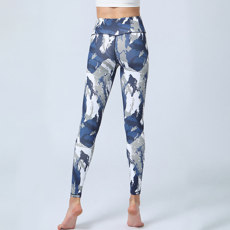 Nimara Ritual Flowers Leaves Print Sports Fitness Yoga High Waist Leggings Women's Yoga Pants