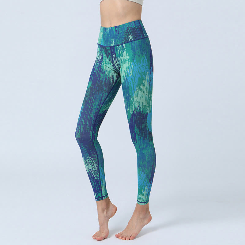 Nimara Ritual Leaves Print Sports Fitness Yoga High Waist Leggings Women's Yoga Pants