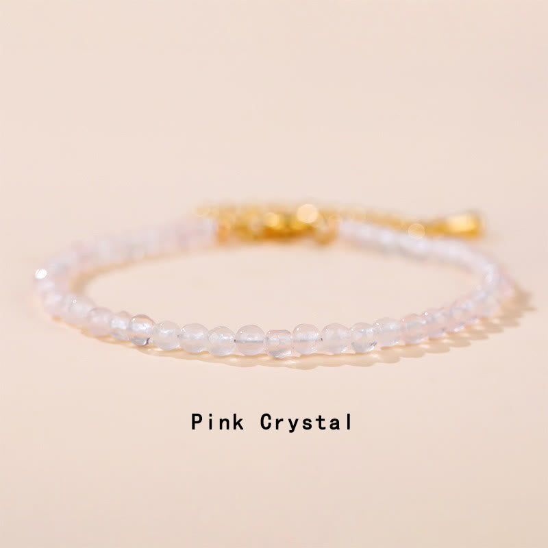 Nimara Ritual Strawberry Quartz Prehnite Peridot Lazurite Lapis Lazuli Pink Crystal Tourmaline Healing Chain Bracelet