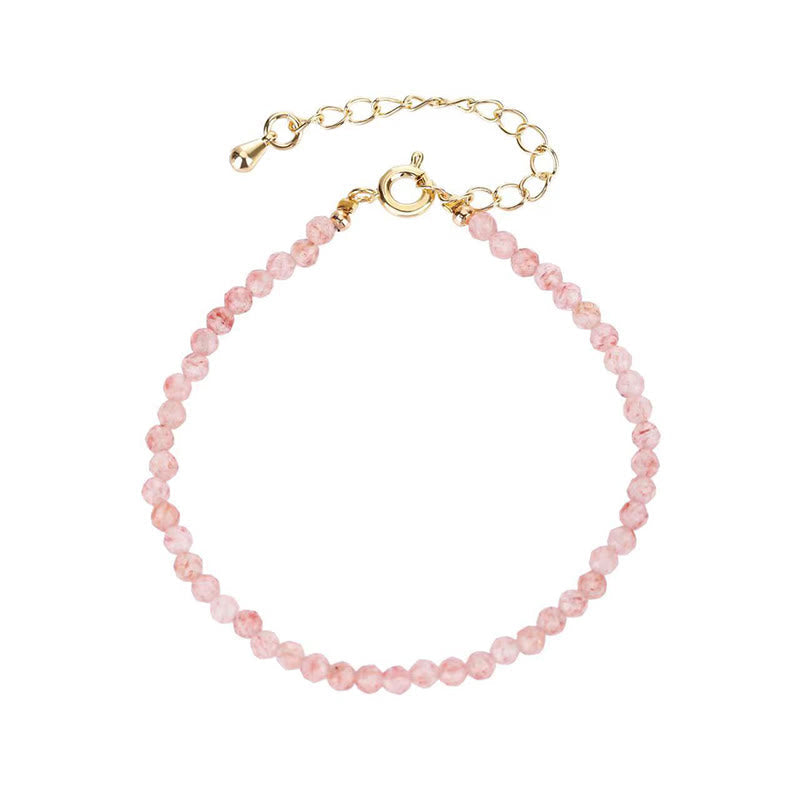 Nimara Ritual Strawberry Quartz Prehnite Peridot Lazurite Lapis Lazuli Pink Crystal Tourmaline Healing Chain Bracelet
