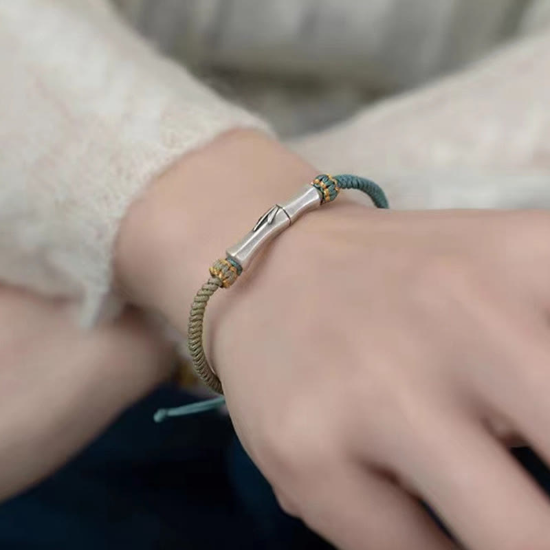 Nimara Ritual 925 Sterling Silver Bamboo Protection Braided Bracelet