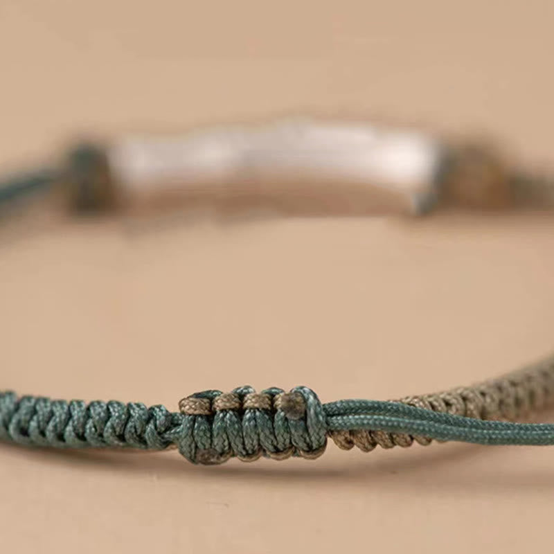 Nimara Ritual 925 Sterling Silver Bamboo Protection Braided Bracelet