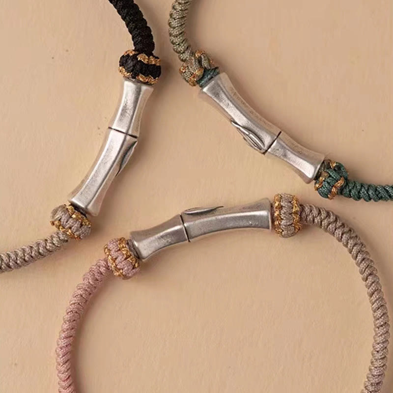 Nimara Ritual 925 Sterling Silver Bamboo Protection Braided Bracelet