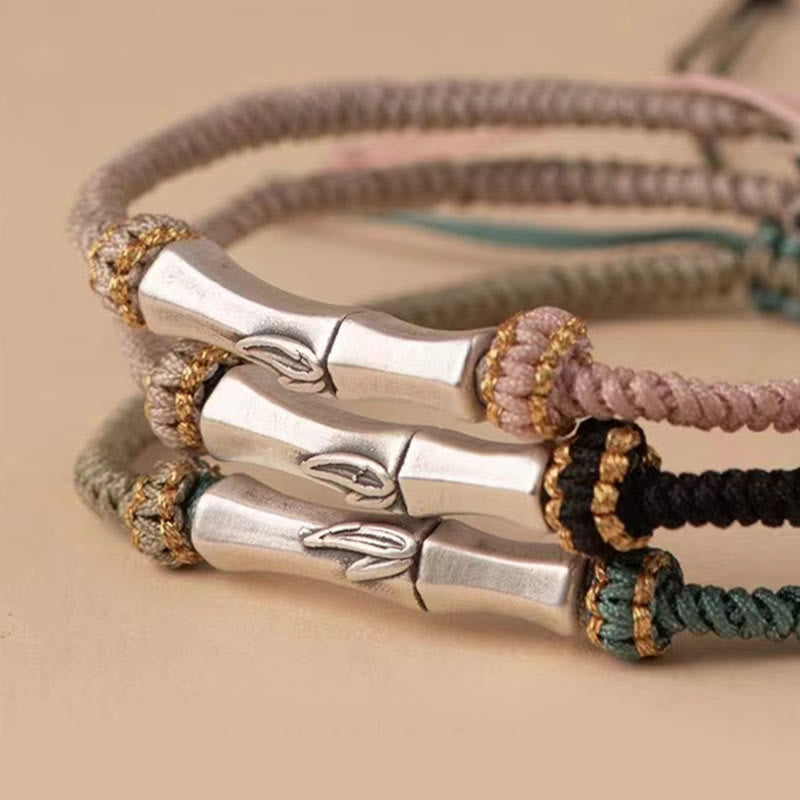 Nimara Ritual 925 Sterling Silver Bamboo Protection Braided Bracelet