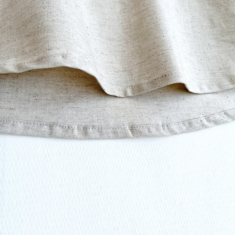 Nimara Ritual Solid Color Men Short Sleeve Button Linen Shirt