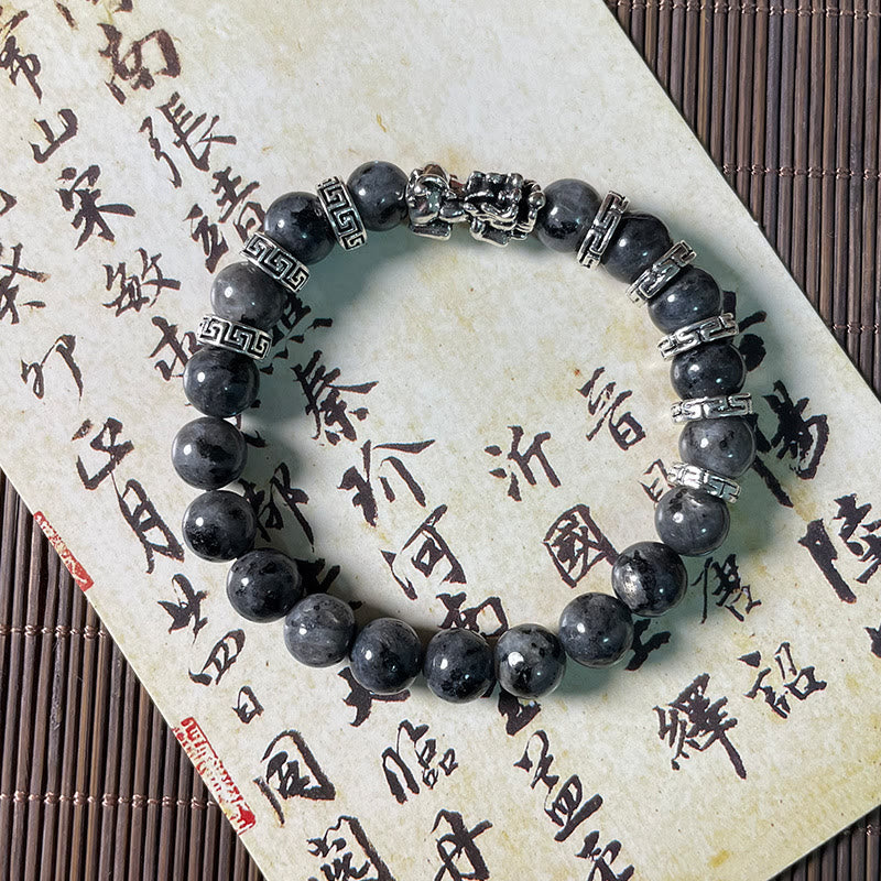 Nimara Ritual Black Glitter Stone PiXiu Power Bracelet
