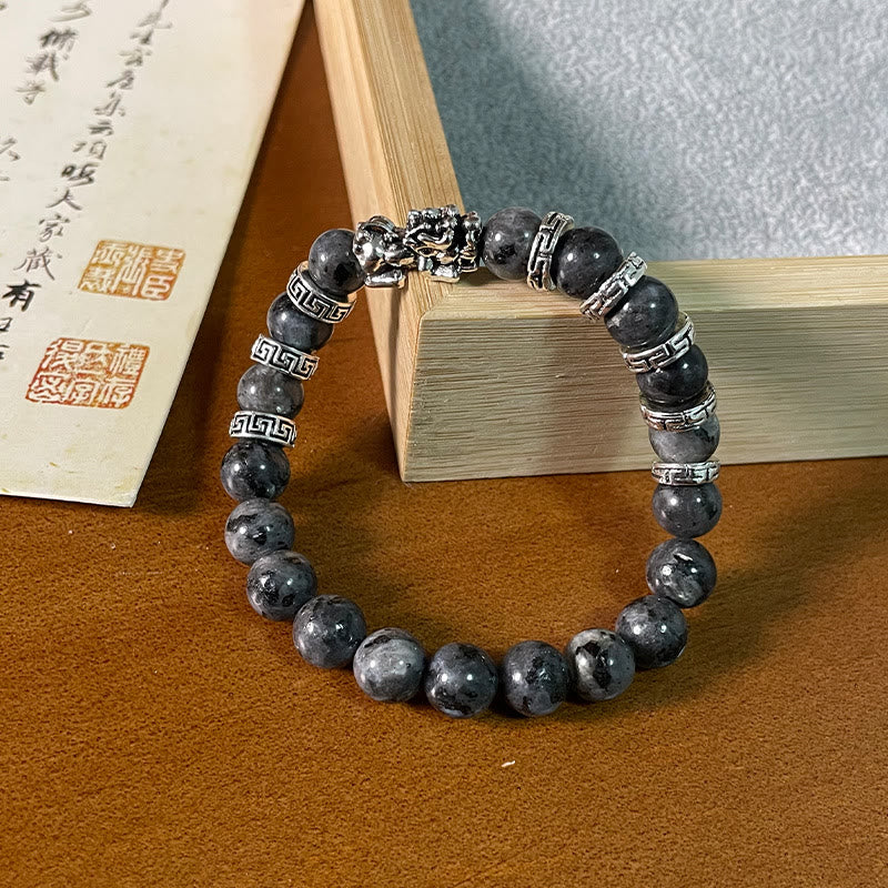 Nimara Ritual Black Glitter Stone PiXiu Power Bracelet