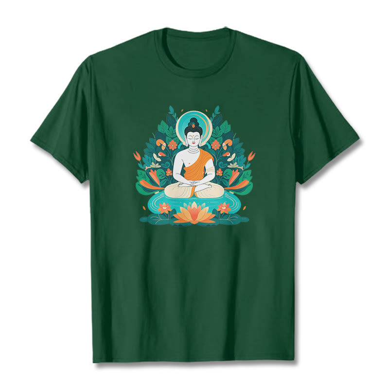 Nimara Ritual Flower Grass Lotus Bodhisattva Tee T-shirt