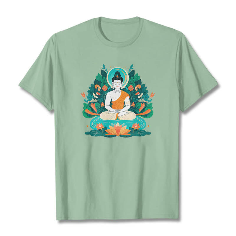 Nimara Ritual Flower Grass Lotus Bodhisattva Tee T-shirt
